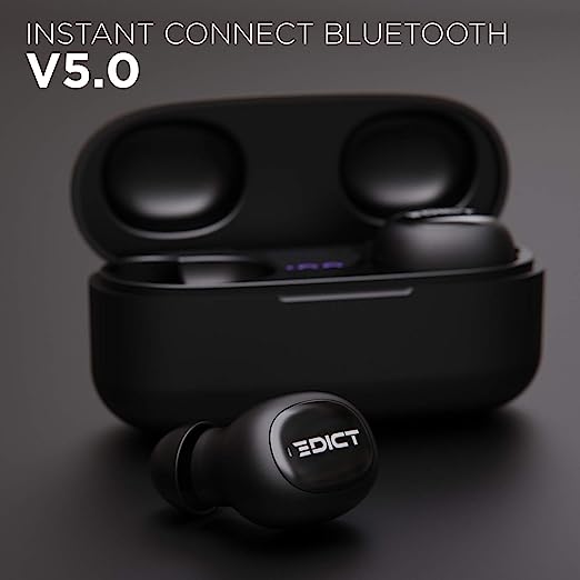 EDICT ETWS01 Bluetooth Truly Wireless in Ear Earbuds with Mic (Black) EDICT ETWS01 Bluetooth Truly Wireless in Ear Earbuds with Mic (Black)